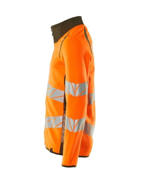 Zoom bild av Sweatshirt med blixtlås, orange/mossgrön