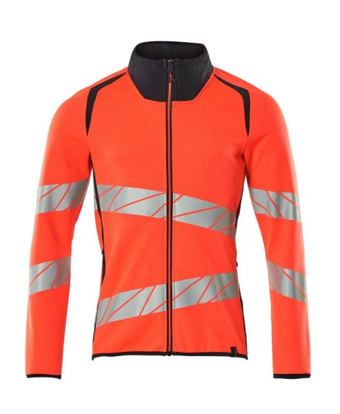 Zoom bild av Sweatshirt med blixtlås, röd/mörk marin