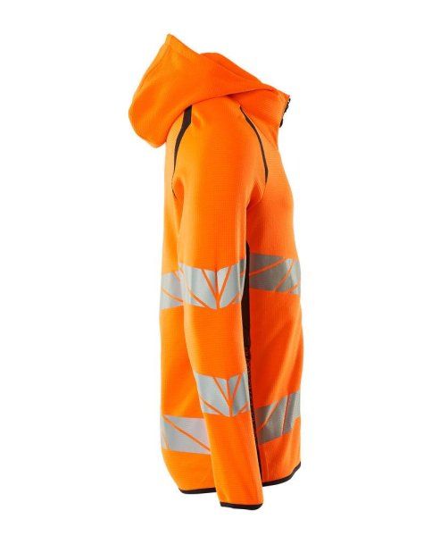 Zoom bild av Huvtröja med blixtlås, orange/mörk marin