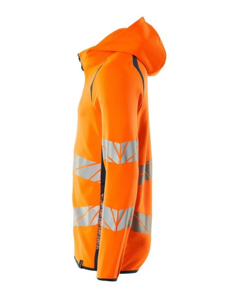 Zoom bild av Huvtröja med blixtlås, orange/petrolium