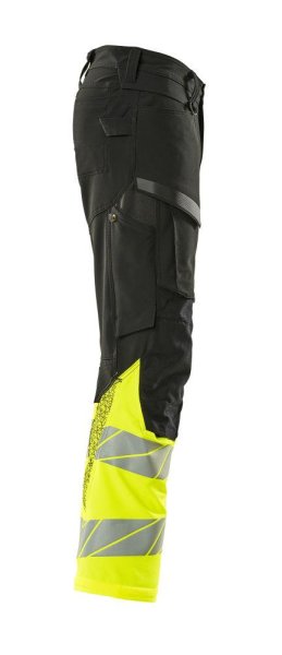 Zoom bild av Byxor med knäfickor, svart/gul