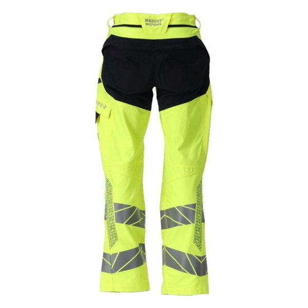 Zoom bild av Byxor med knäfickor, gul/mörk marin