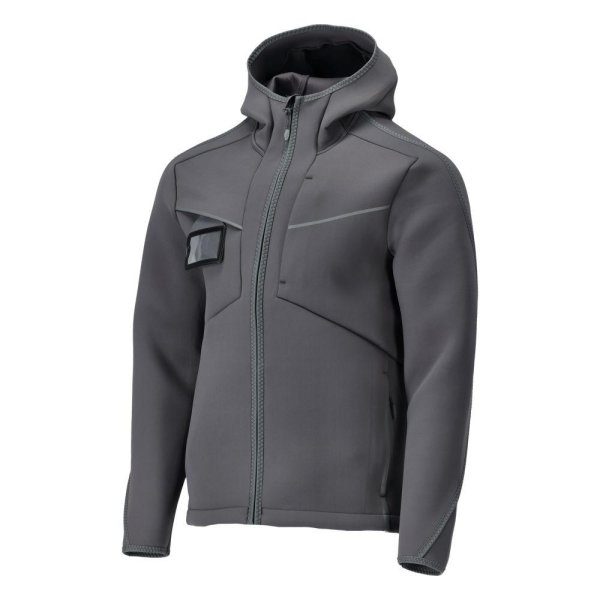 Zoom bild av Softshelljacka med huva Herr | Stengrå