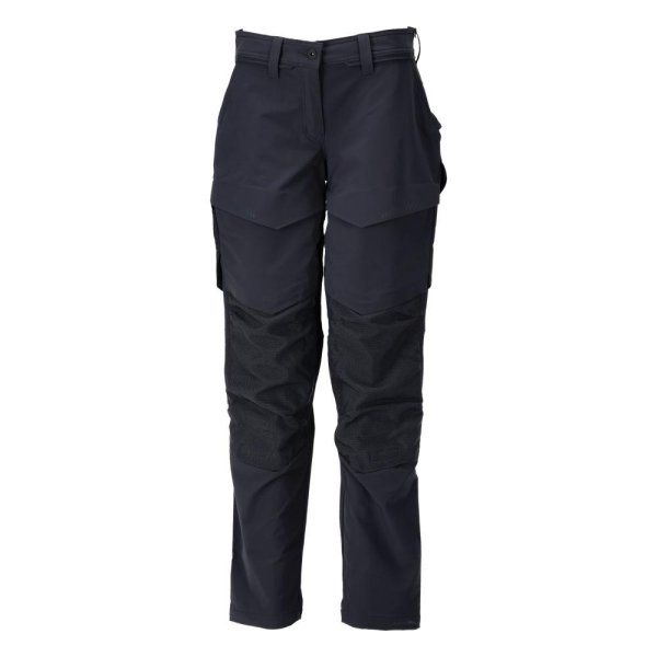 Zoom bild av Byxor dam med knäfickor, mörk marin