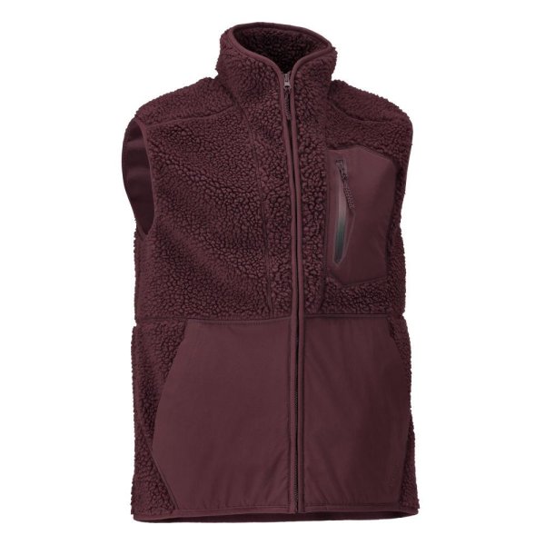 Zoom bild av Fiberpälsväst med blixtlås Herr | Vinröd