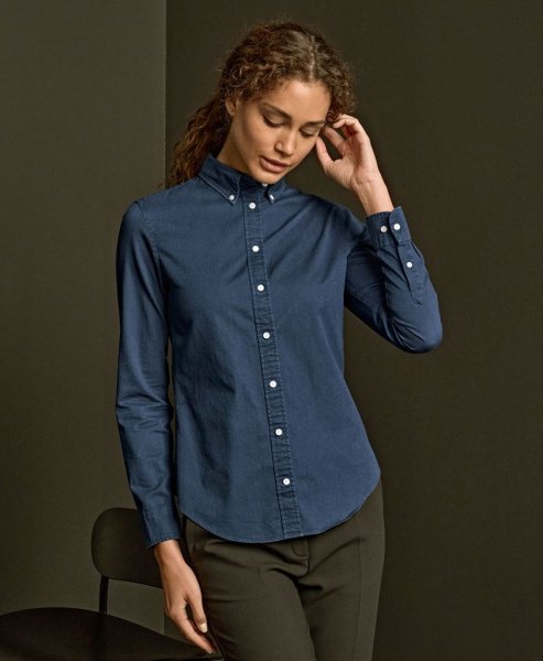 Zoom bild av Women's Casual Twill Shirt Indigo