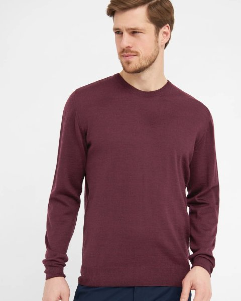 Zoom bild av Milan mens pullover round-neck, burgundy melange