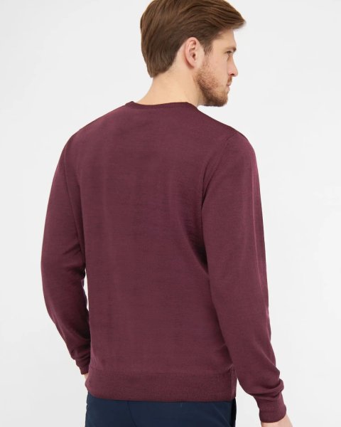 Zoom bild av Milan mens pullover round-neck, burgundy melange