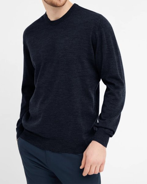 Zoom bild av Milan mens pullover round-neck, navy melange