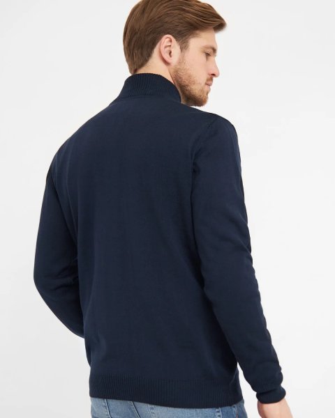 Zoom bild av Milan mens pullover zip-neck, dark navy