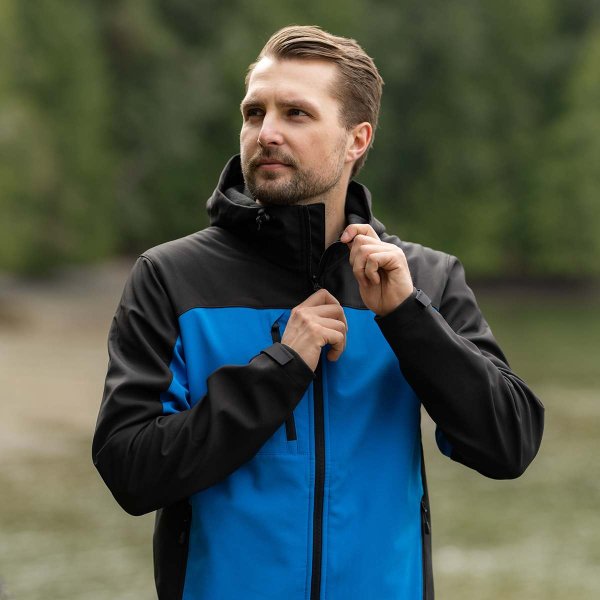 Zoom bild av Men's Cascades Softshell Hoody, azur/black