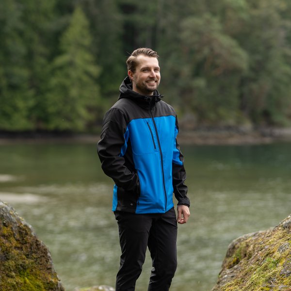 Zoom bild av Men's Cascades Softshell Hoody, azur/black