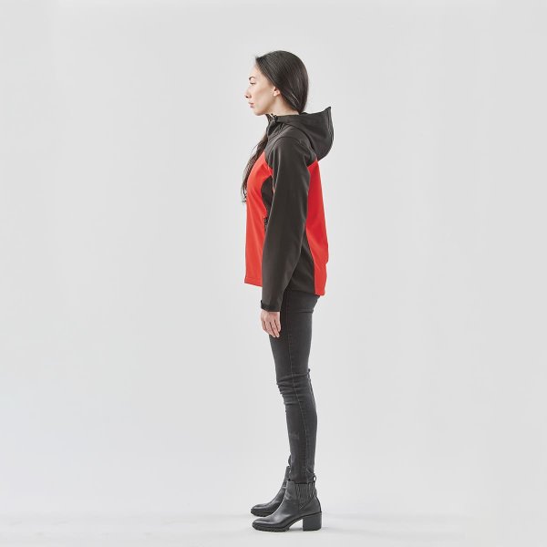 Zoom bild av Women's Cascades Softshell Hoody, red/black