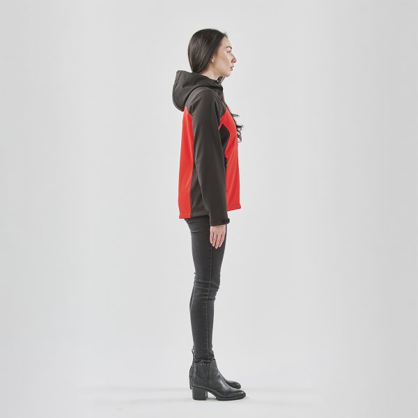 Zoom bild av Women's Cascades Softshell Hoody, red/black