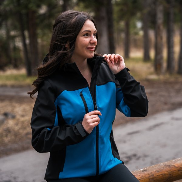 Zoom bild av Women's Cascades Softshell Hoody, azur/black