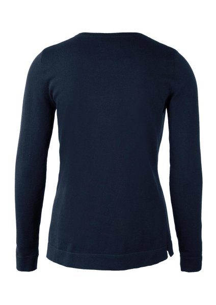 Zoom bild av Woman elegant round neck, navy