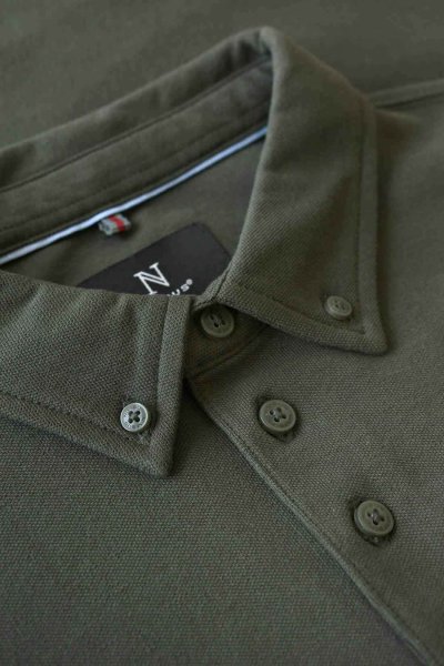Zoom bild av Deluxe longsleeve polo, olive
