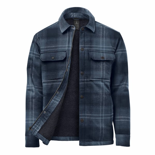Zoom bild av Men's Highland Sherpa Lined Plaid Jacket, midnight/dusk