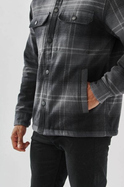 Zoom bild av Men's Highland Sherpa Lined Plaid Jacket, carbon