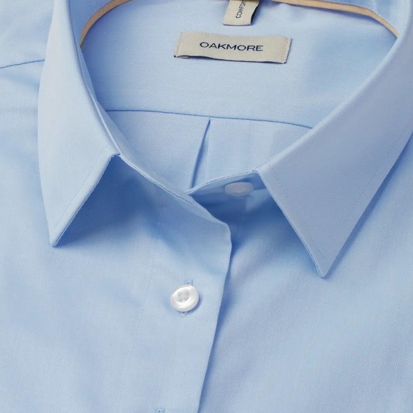 Zoom bild av Light blue female stretch twill shirt, comfort fit