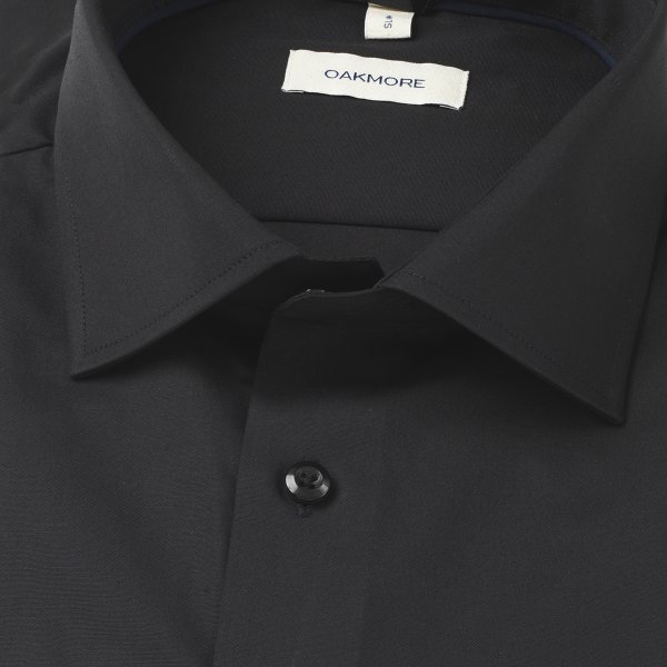 Zoom bild av Black stretch poplin shirt, comfort fit