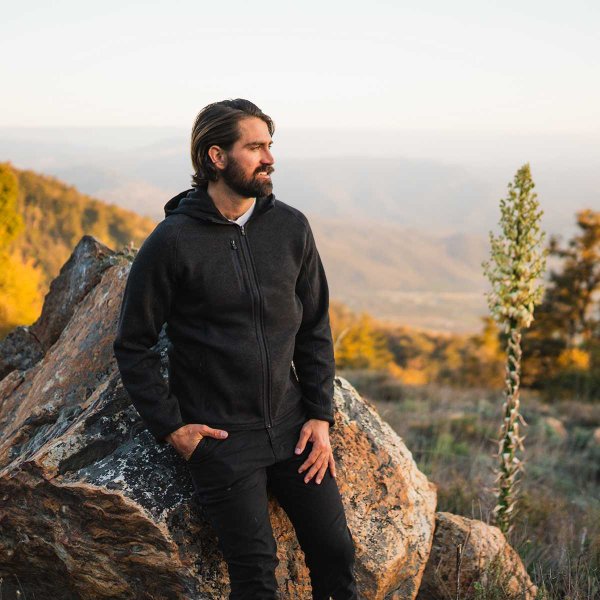 Zoom bild av Men's Avalante Full Zip Fleece Hoody, black heather