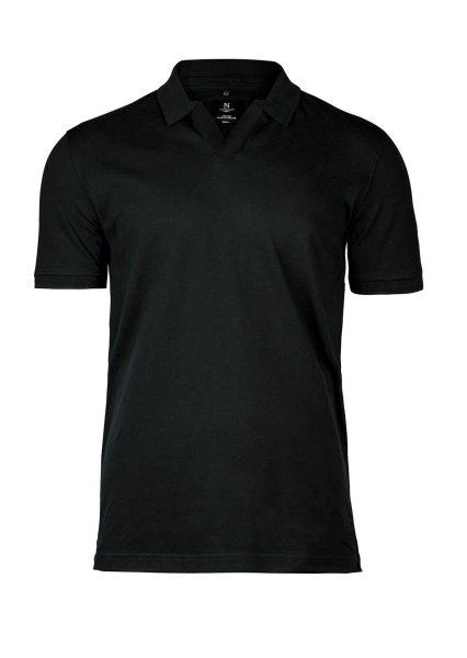 Zoom bild av Stretch deluxe V-neck polo, black