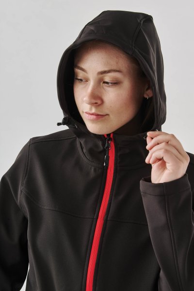 Zoom bild av Women's Orbiter Softshell Hoody, black/red