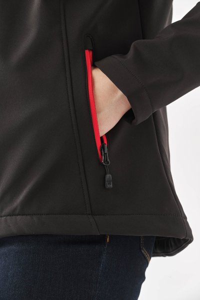 Zoom bild av Women's Orbiter Softshell Hoody, black/red