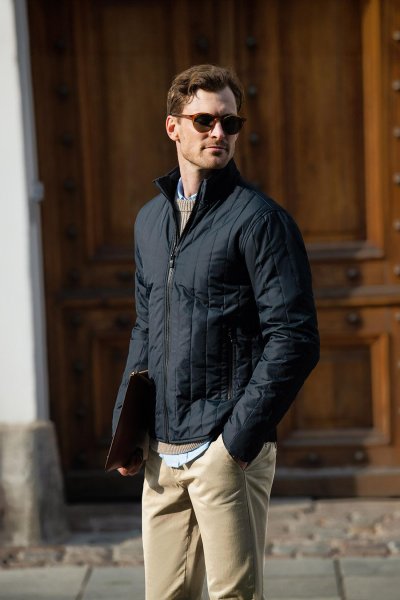 Zoom bild av Urban style quilted jacket, navy