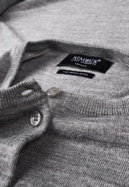 Zoom bild av Woman luxurious merino blend cardigan, grey