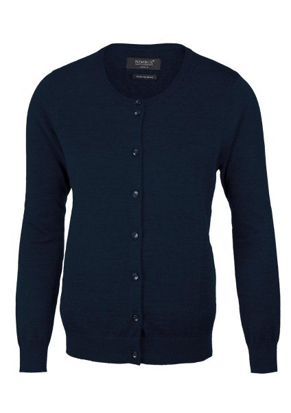 Zoom bild av Woman luxurious merino blend cardigan, navy