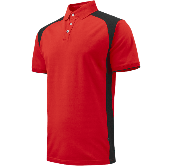 Zoom bild av Stretch Pique Shirt, red/black