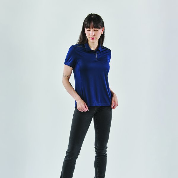 Zoom bild av Women's Monterey S/S Piped Polo, navy/granite