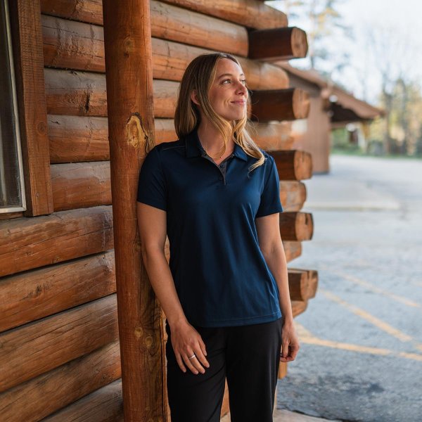 Zoom bild av Women's Monterey S/S Piped Polo, navy/granite
