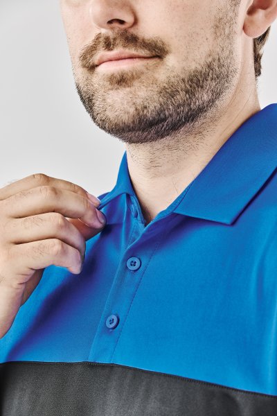 Zoom bild av Men's Monterey Two-Tone S/S Polo, black/royal blue