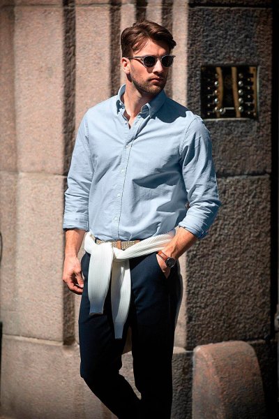 Zoom bild av Classic oxford shirt slim fit, light blue