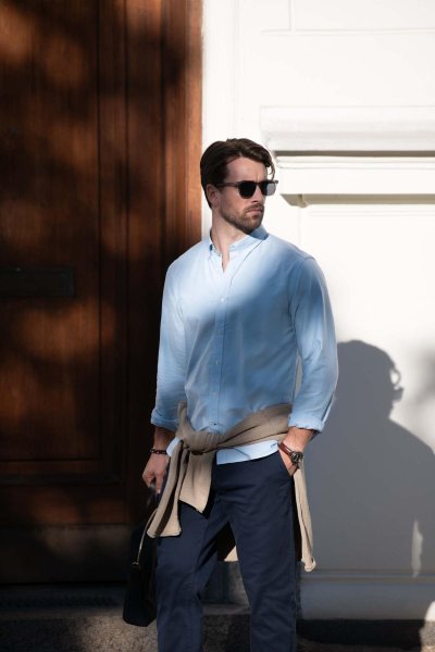 Zoom bild av Classic oxford shirt slim fit, light blue