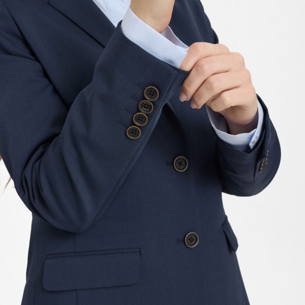 Zoom bild av Traveller womens blazer long modern fit, dark blue