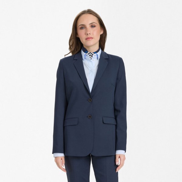 Zoom bild av Traveller womens blazer long modern fit, dark blue
