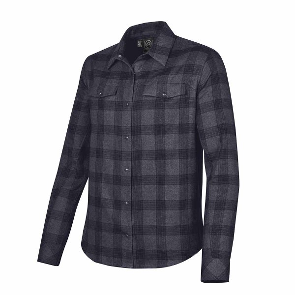 Zoom bild av Men's Logan Snap Front Shirt, navy plaid