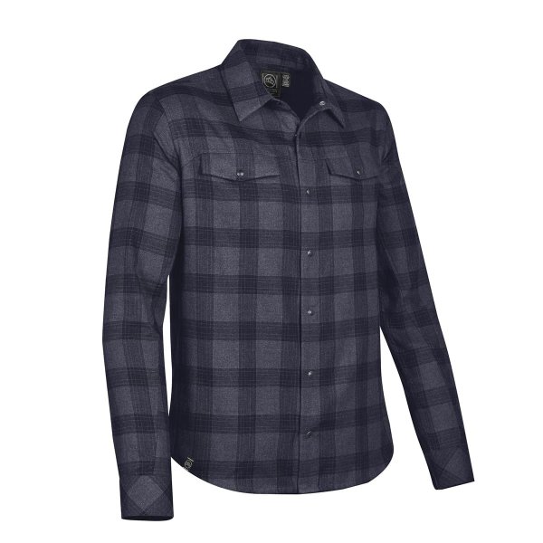 Zoom bild av Men's Logan Snap Front Shirt, navy plaid