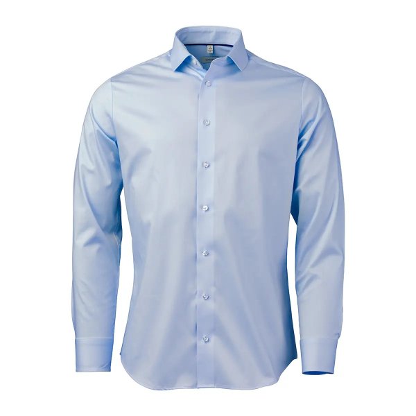 Zoom bild av Light blue stretch twill shirt, slimfit