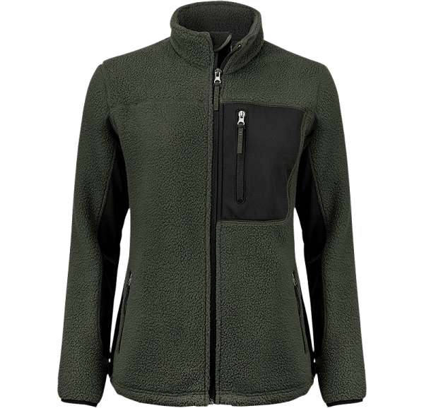 Zoom bild av Womens pile fleece jacket, green/black